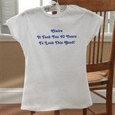 Birthday Greetings Personalized White Ladies Fitted Tee - 12599-FTW