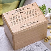 Recipe for a Happy Marriage Personalized Bamboo Recipe Box - 1261-B