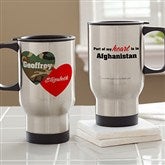 Hearts and Camo Personalized Travel Mug - 12611