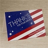 American Flag Personalized Greeting Card - 12619