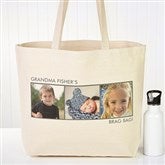 Picture Perfect Personalized Canvas Tote-3 Photos - 12734-3