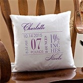 Baby's Big Day Personalized Keepsake Pillow - 12786