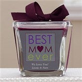 Best Mom Ever Personalized Scented Glass Candle- Mulberry - 12885-M
