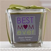 Best Mom Ever Personalized Scented Glass Candle-Papaya & Bamboo - 12885-P