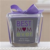 Best Mom Ever Personalized Scented Glass Candle-Lavender & Linen - 12885-L