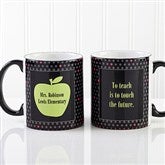 Teachers Green Apple Personalized Black Handled Mug - 12925-B
