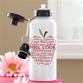 Teachers Apple Scroll Personalized Water Bottle - 12926