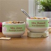 Teachers Apple Scroll Personalized Soup Bowl - 12927