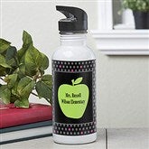 Teacher's Green Apple Personalized Water Bottle - 12976
