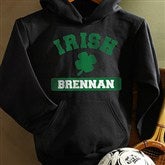 Irish Pride Black Personalized Youth Hooded Sweatshirt - 13008-BYHS