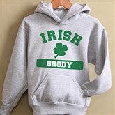 Irish Pride Grey Personalized Youth Hooded Sweatshirt - 13008-GHS
