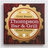 Premium Brew Personalized Bar Canvas Art - 13091