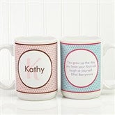 Polka Dot Monogram Personalized 15 oz Coffee Mug - 13137-L