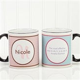 Polka Dot Monogram Personalized 11 oz Coffee Mug - 13137-S