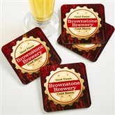 Premium Brew Personalized Coaster Set - 13150