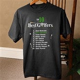 Top 10 Golfers© Black Adult T-Shirt - 2120BT
