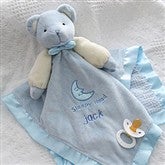 Personalized Bear Baby Blankie - Blue - 2547-B