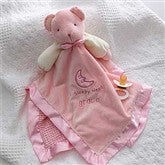 Personalized Bear Baby Blankie - Pink - 2547-P