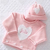 Precious Baby Sweater & Hat Set - Pink - 2782-P