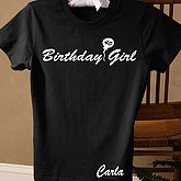 Birthday Girl Black Fitted Tee -  Adult - 2830-LB