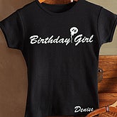 Birthday Girl Black Fitted Tee - Youth - 2830-GB