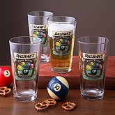 Pool Room Pint Glasses - Set of 4 - 3257D-M