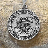 St. Michael Men's Pendant- Coast Guard - 3529-CG
