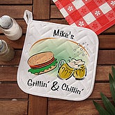 Grillin' & Chillin' Personalized BBQ Potholder - 3765-P