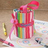 Personalized Crayon Roll-up Case - Pink - 4137P