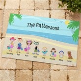 Summer Family Character Personalized Doormat - 4186