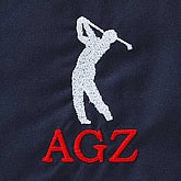 Golfer's Navy Wind Shirt - Golfer Silhouette - 4266-GS