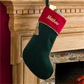 Velvet Splendor© Personalized Green Christmas Stockings