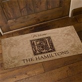 Floral Monogram Personalized Oversized Doormat - 4489-O