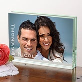 You & Me Personalized Glass Photo Block - 4553