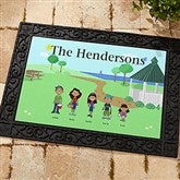 Spring Family Characters Personalized Doormat - 4961