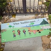 Spring Family Characters© Personalized Oversized Doormat - 4961-O