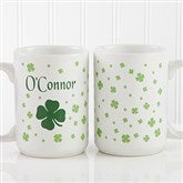 Irish Clover Personalized Coffee Mug- 15 oz. - 4989-L
