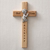 Personalized Wood Cross - Praying Boy - 5073-B