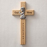 Personalized Wood Cross - Praying Girl - 5073-G