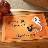Ghostly Greetings Personalized Doormat - 5940