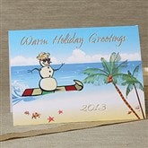 Seaside Snowman Personalized Christmas Cards - 6144-C