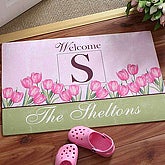 Spring Tulips Personalized Doormat - 6602