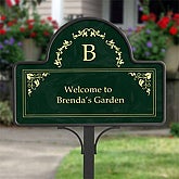 Floral Monogram© - Garden Stake With Magnet - 6607-S