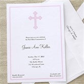 Holy Cross Communion Invitations - Pink - 6624-P