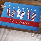 Patriotic Flip Flops Personalized Doormat - 7102