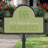Floral Monogram - Yard Stake With Magnet - 7109-S