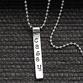 Stamped Name Bar Pendant Necklace - 16