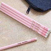 Personalized Pastel Pink 12pc Pencil Set - 7186