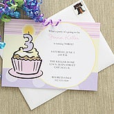 Cupcake Custom Party Invitations - Pink - 7203-P