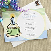 Cupcake Custom Party Invitations - Blue - 7203-B